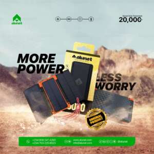 Eco-Friendly Alunat Solar Powerbank - 20,000mAh